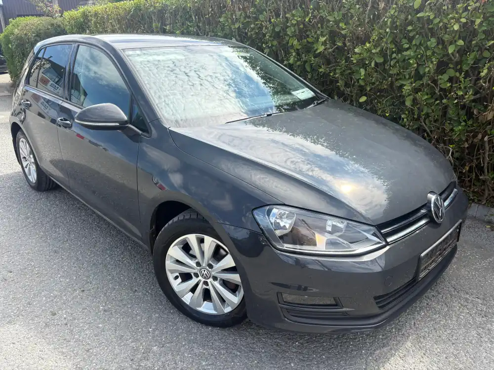 Dark grey Volkswagen Golf, front view, at RS Motors, Clonakilty